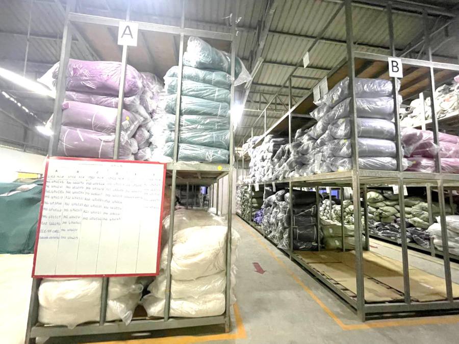Fabric warehouse racks