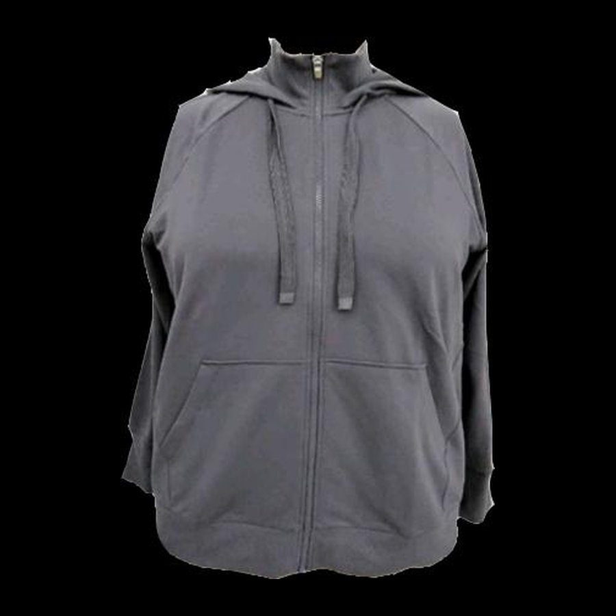 Zip hoodie sample — charcoal